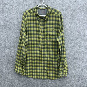 Swiss Tech Men's Long Sleeve Snap Activewear Fishing Shirt 2XL Yellow Gray Plaid